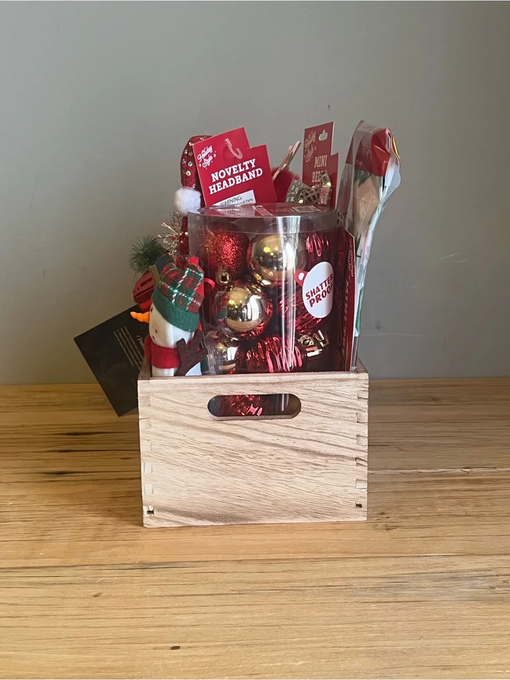 Holiday Ornament Gift Crate-Minimum of 15 ornaments plus extras  in this crate